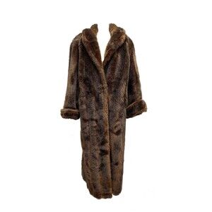 70s Claudine Bueché Luxe Vegan Fur Full Length Glam Coat